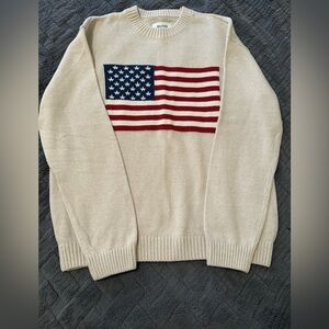 Hollister Beige Sweater with American Flag